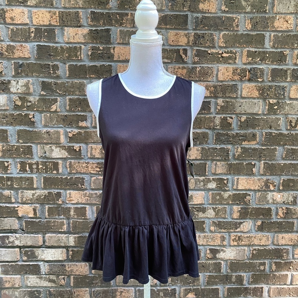 Kate Spade Black Top Size M Medium Sleeveless Cotton Modal NEW